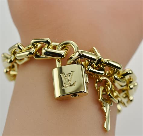 lv mens gold bracelet|louis vuitton gold charm bracelet.